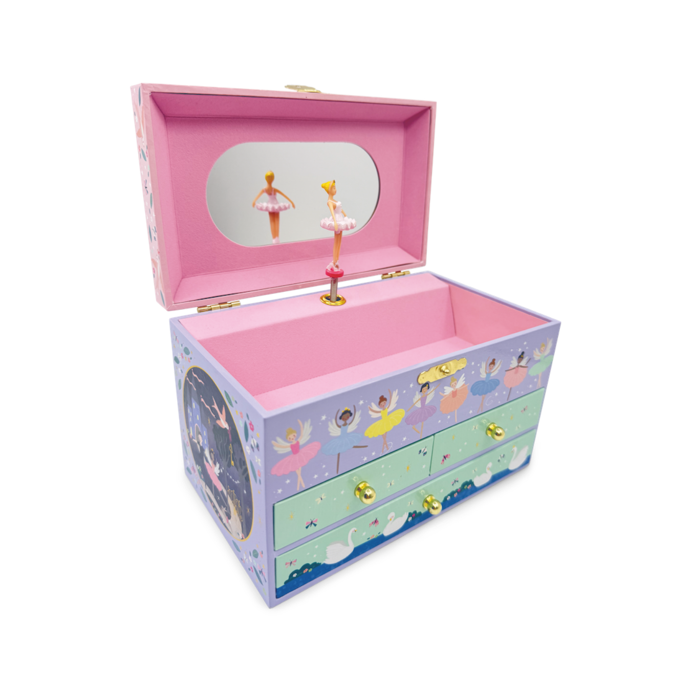 Musical Jewelry Box with 3 Drawers - Enchanted