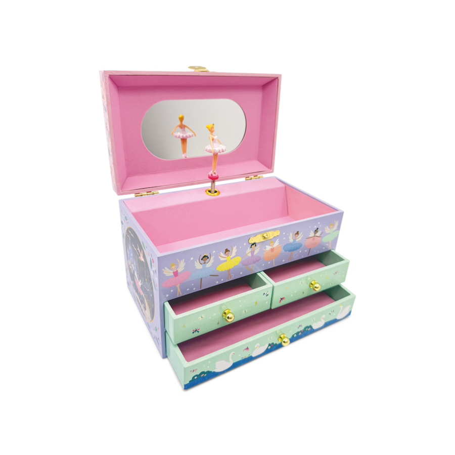 Musical Jewelry Box with 3 Drawers - Enchanted