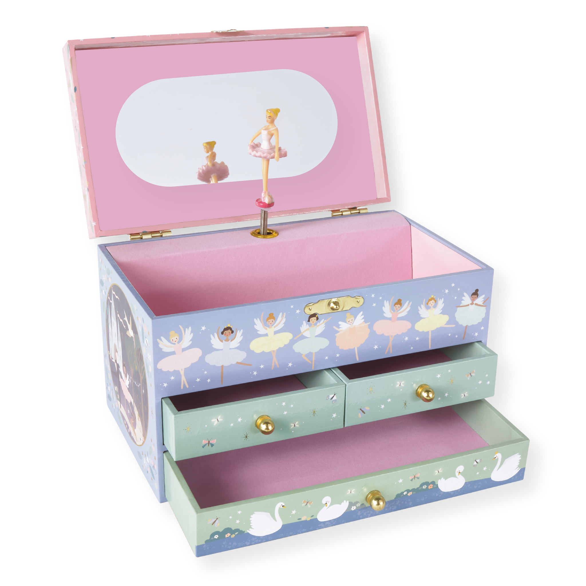 Musical Jewelry Box with 3 Drawers - Enchanted