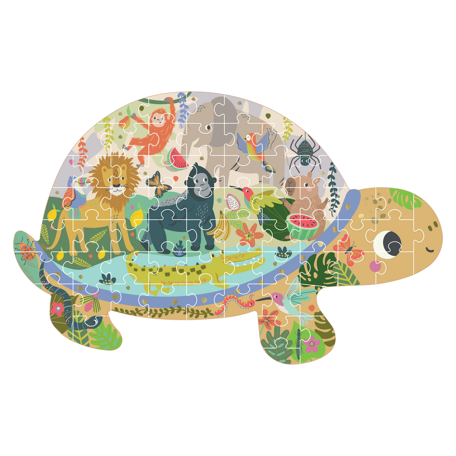 60-piece Shaped Jigsaw Puzzle - Jungle
